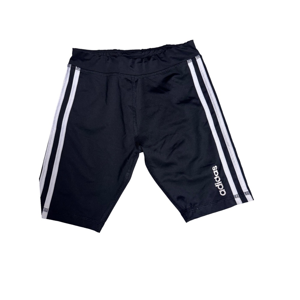 Adidas Athletic Shorts Bike Shorts Climalite Black White Stripes Size S